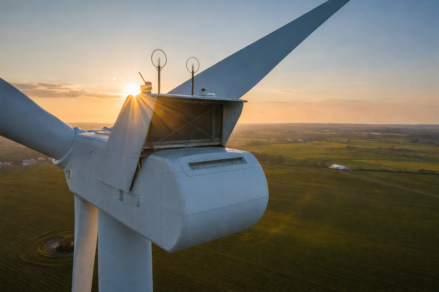 Inside the wind turbine nacelle