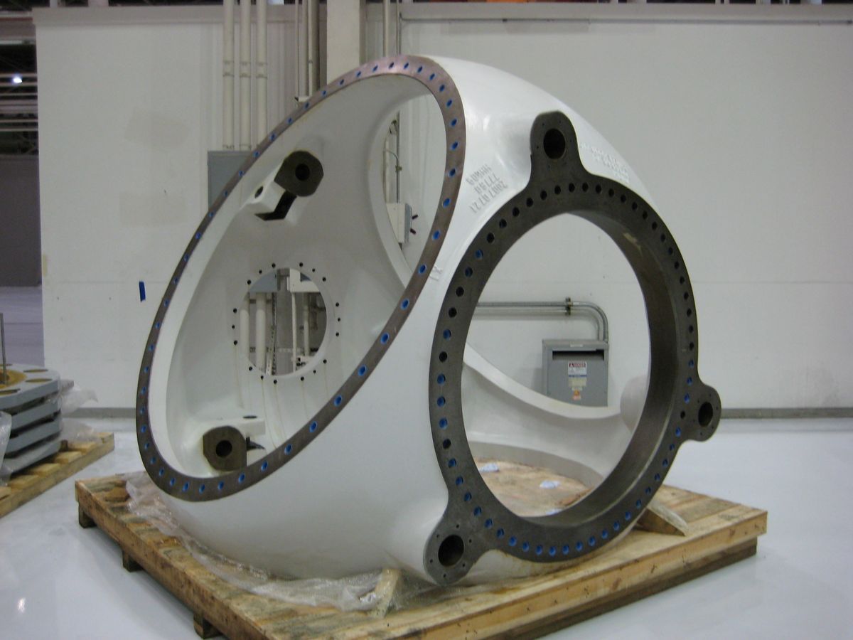 Unimacts Wind machined components for wind turbine hubs.